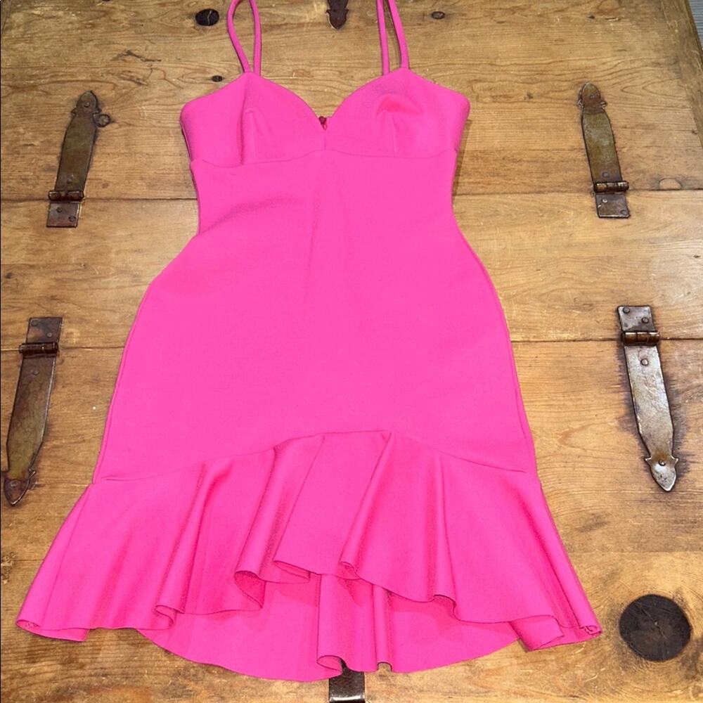 REVOLVE Susana Monaco Woman’s Elegant Pink Ruffle Hem Home Coming Dress Size 2 - Picture 2 of 7